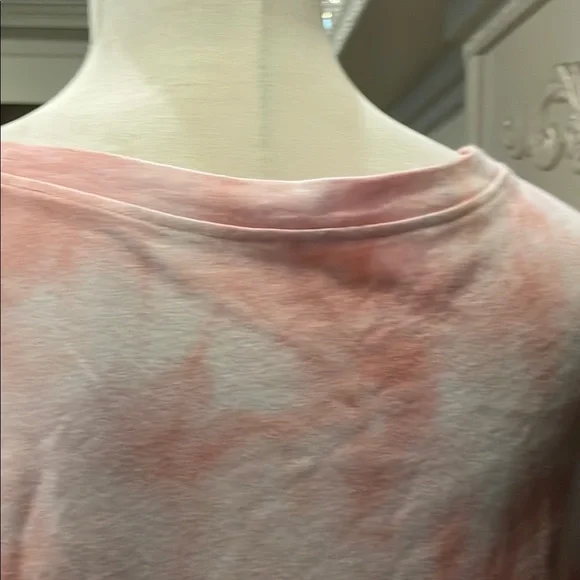 Time and Tru Pink and White Long Sleeve Boxy Sweatshirt - Picture 9 of 10